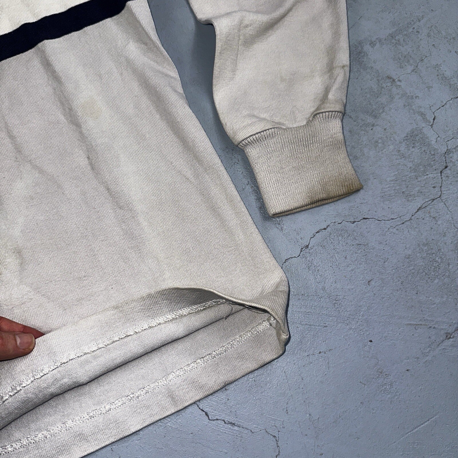 Vintage 90s Lands End Authentic Rugby Collard Striped Shirt Polo Men’s M USED