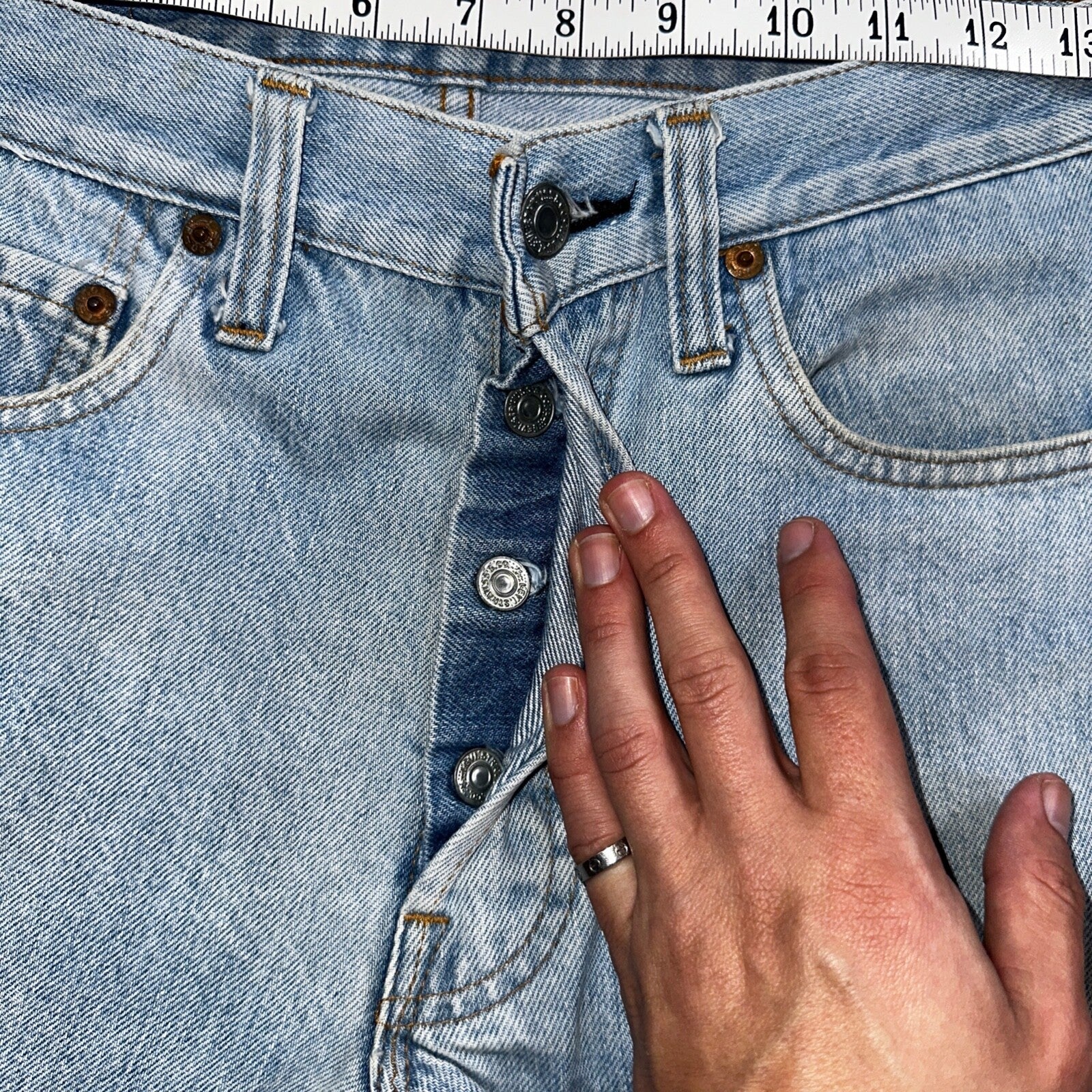 Levis 501 Vintage 80s Redline Selvedge USA XX Jeans Light Wash 29x30 Act 27x27