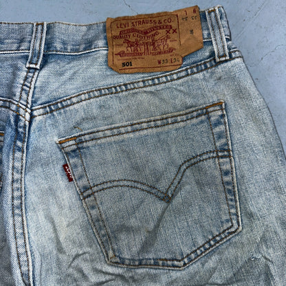 Levis 501 Vintage Y2K Hungary Straight Leg Jeans 33x34 90s Light Wash Act 31x32