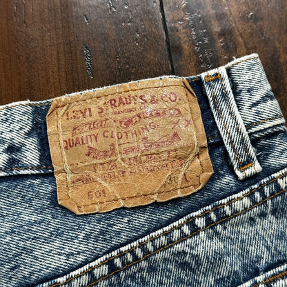 VTG 90s Levis 501 Button Fly 30x36 USA Tag Jeans Straight Acid Wash XX Act 27x32
