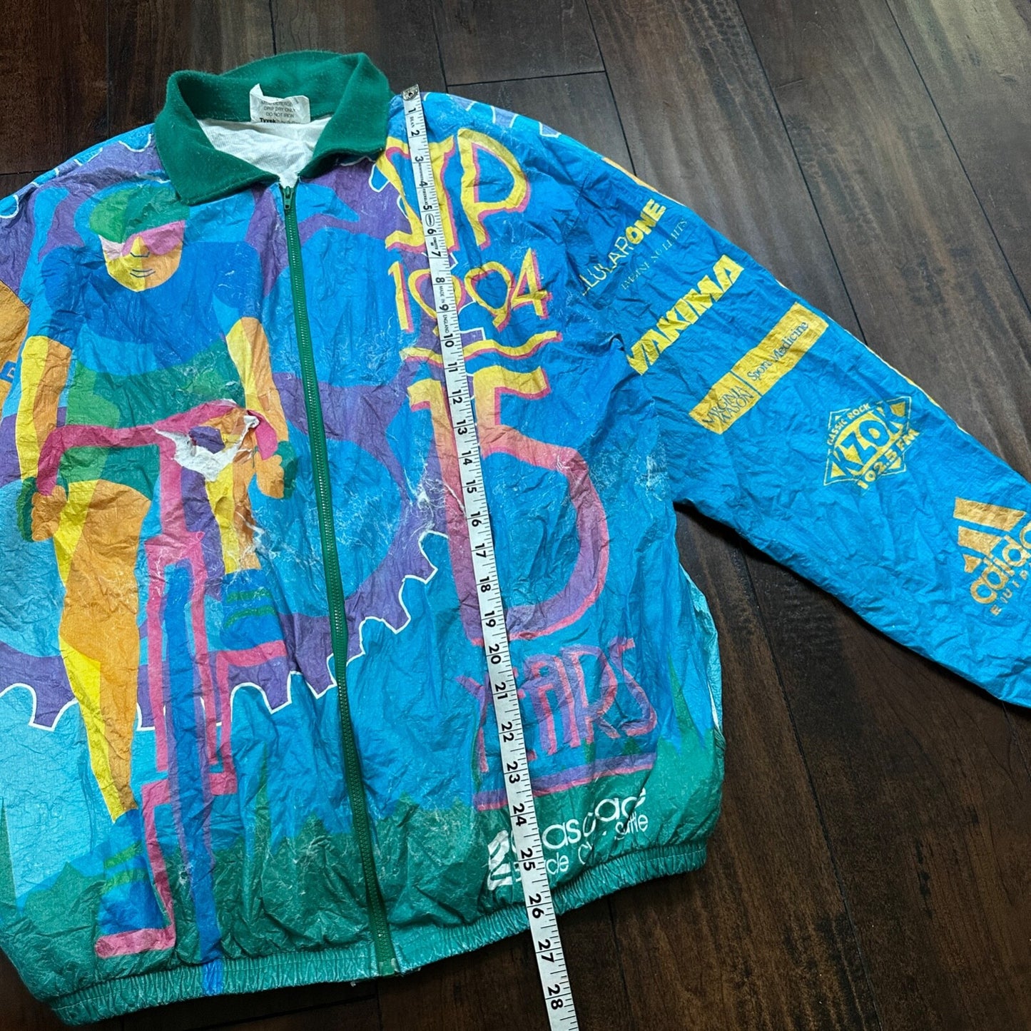 VTG 1994 STP Tyvek Jacket L AOP Cycling Race Seattle Portland Bicycle Track 90s