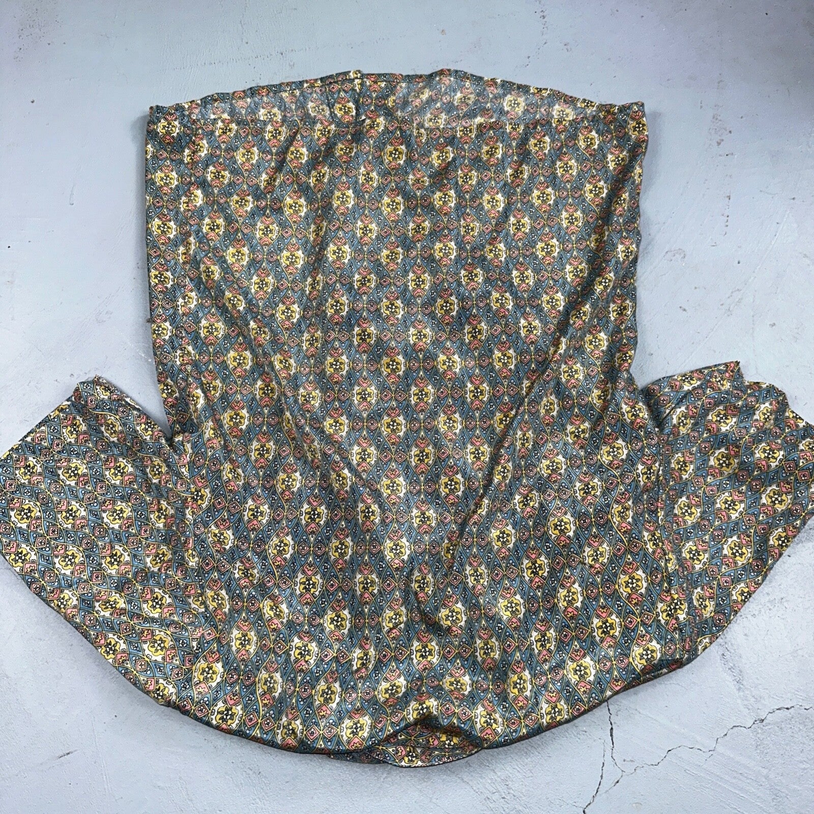 Notations Petite Shirt Womens Petite 6 Crazy Print Collared Button Down VTG