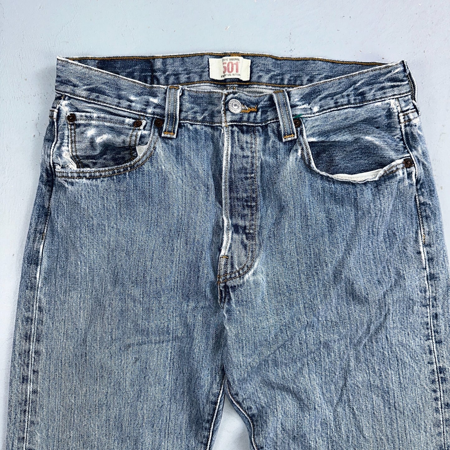 Levis 501 Vintage Y2K XX Straight Leg Jeans Blue Light Wash 33x30 Act 31x29