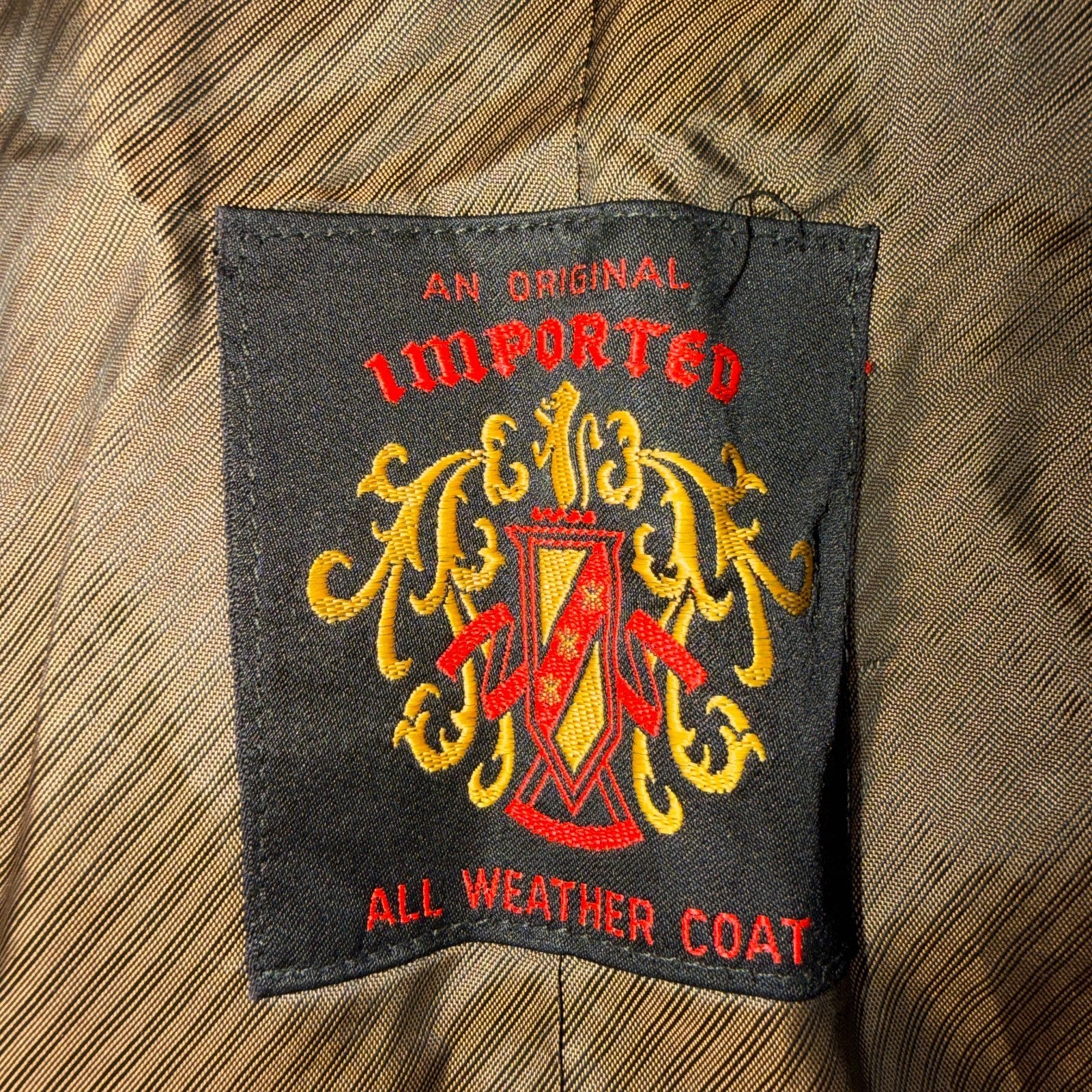 Vintage Size 42 All Weather Trench Coat Men Brown Button Rain Coat 1960s 60s