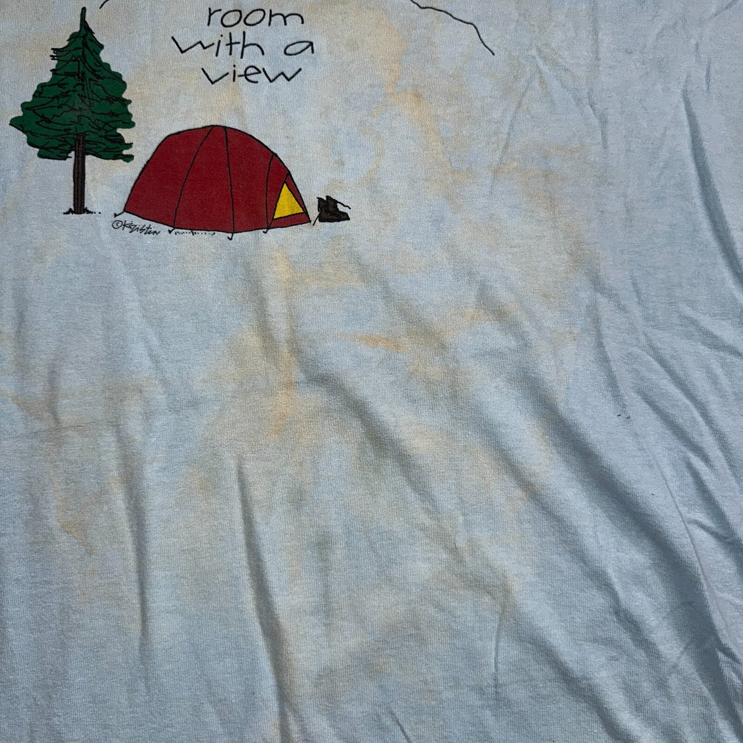 Hiking Room With A View VTG T Shirt Funny Camping Camp Hike Travel USA Y2K