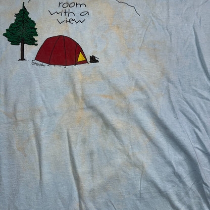 Hiking Room With A View VTG T Shirt Funny Camping Camp Hike Travel USA Y2K