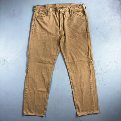 Levis 501 Vintage 90s USA XX Straight Leg Jeans Khaki Brown Wash 42x32 Act 40x32