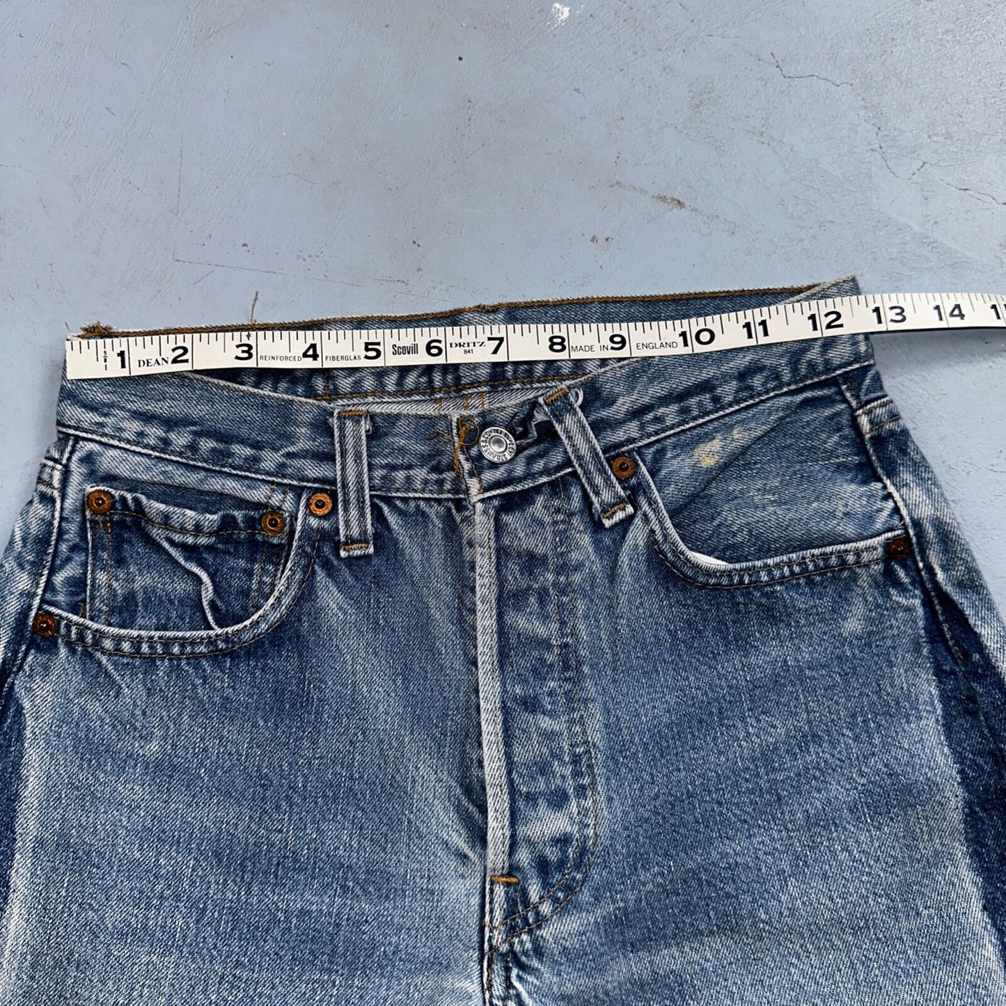 Levis 501 Vintage 80s Redline Selvedge USA XX Jeans Light Wash 28x36 Act 25x31