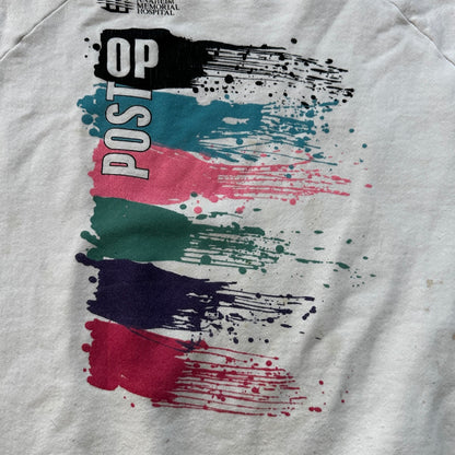 VTG Anaheim Crewneck Sweatshirt 1980s Post Op Hospital Paint Splatter Graphic