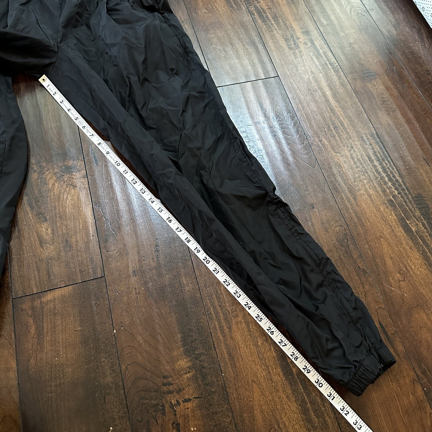 Nike VTG 90s Grey Tag Windpants Track Pants Ankle Zip Unlined Black M 1990s