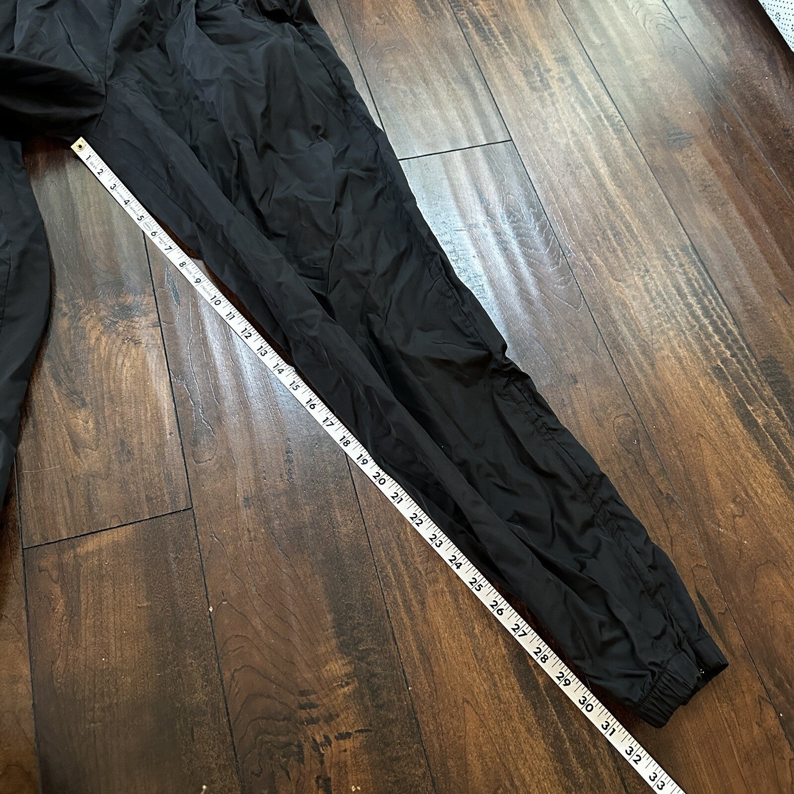 Nike VTG 90s Grey Tag Windpants Track Pants Ankle Zip Unlined Black M 1990s