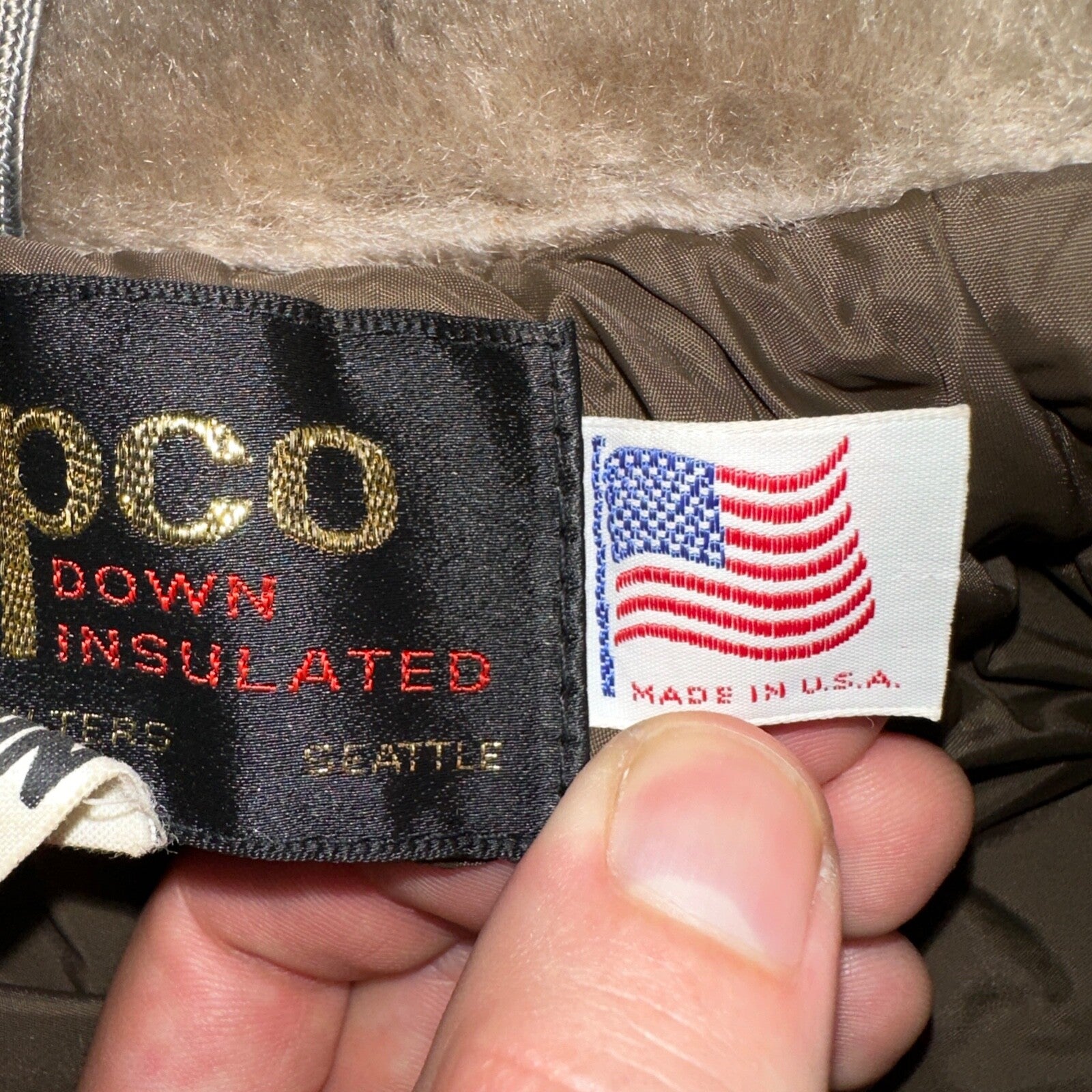 Vintage Tempco Goose Down Insulated Puffer Jacket Brown Size 14 USA 1970s 70s