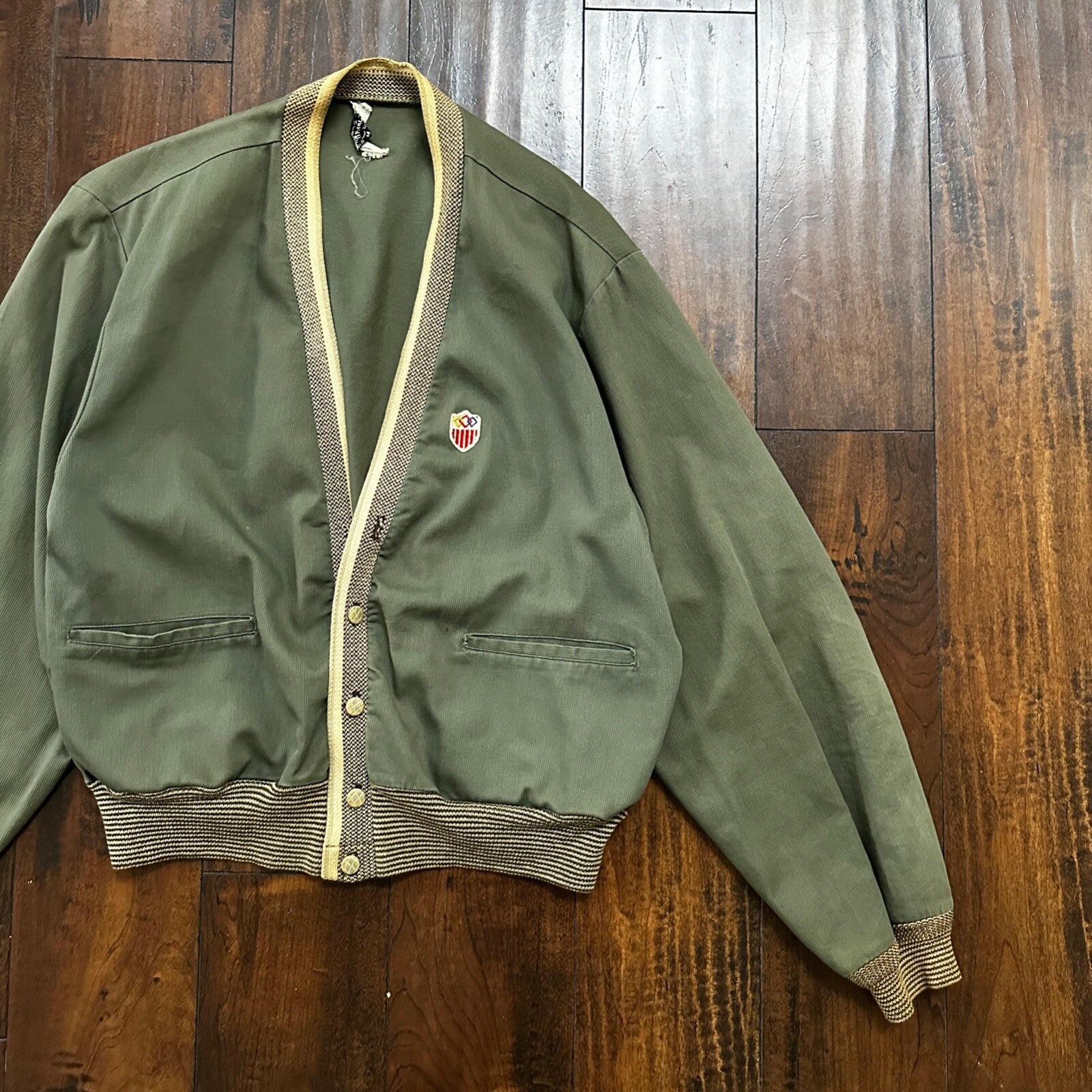 Vintage 60s Sport King Canvas M Montgomery Ward Green Rockabilly Grandpa 1960s