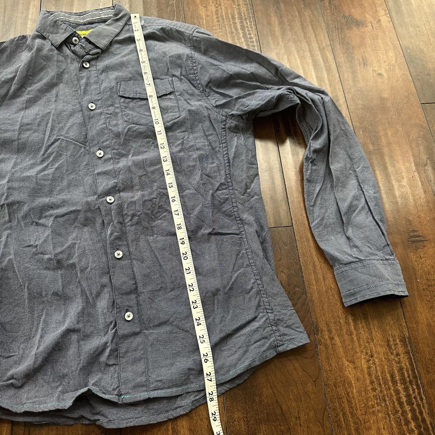 Descendant Of Thieves Shirt Mens Large Button Up Black White Stripe Casual Adult