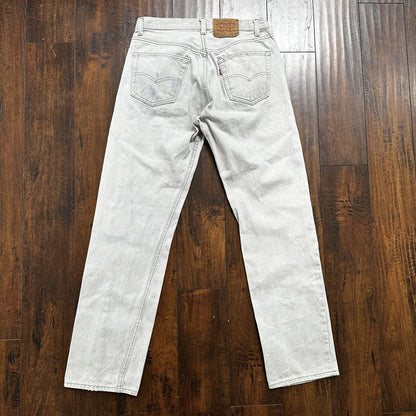 VTG 90s Levis 501 Button Fly 34x32 USA Tag Jeans Grey Wash XX Act 31x31