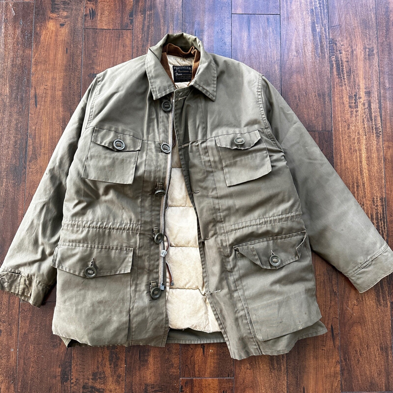 VTG 70's Pioneer Sportswear Men's Med Down Insulated Puffer Coat Jacket Shell