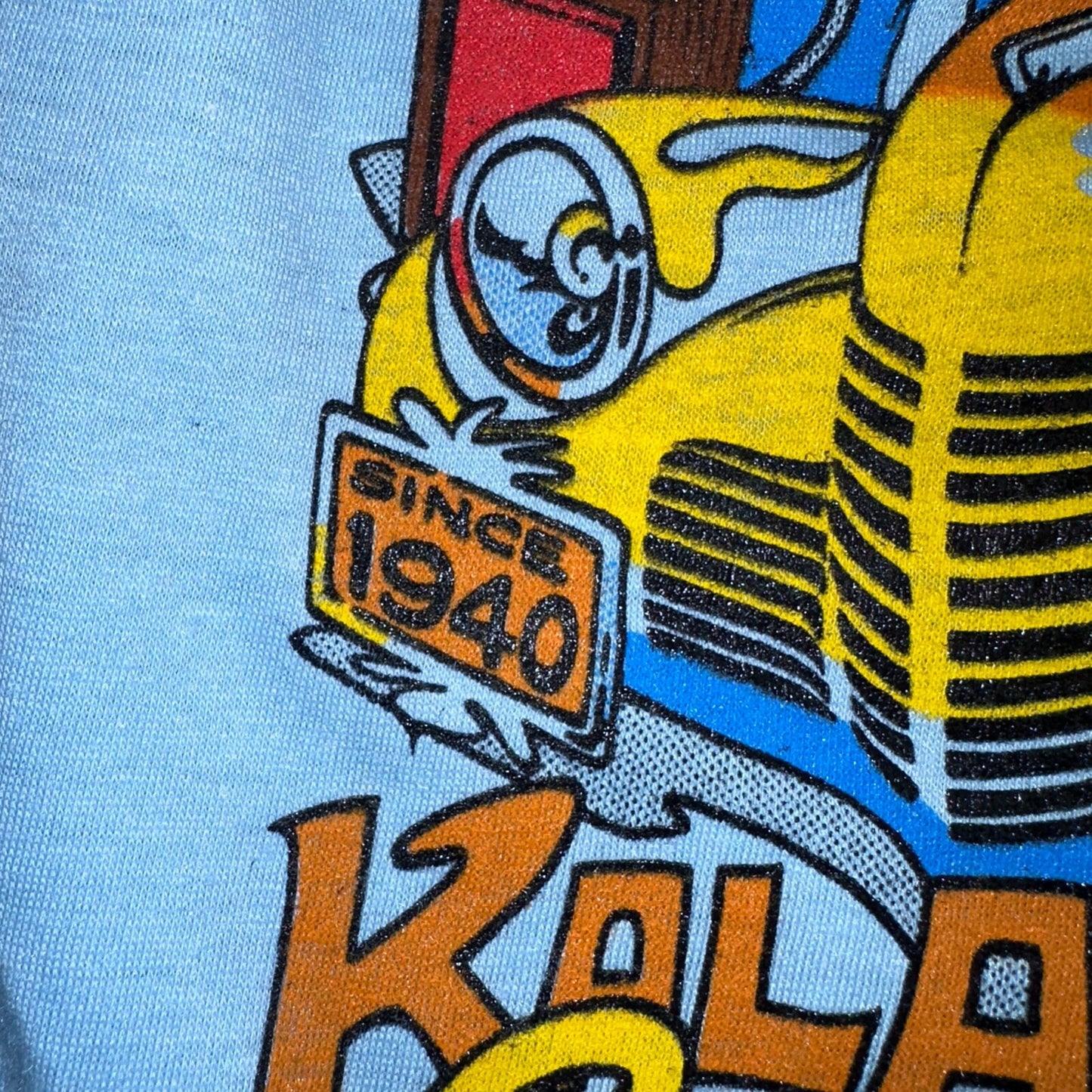 Rock N Roll 80s VTG T Shirt Vinyl Kalahan Wings Beer Rockabilly Life Cars Graph