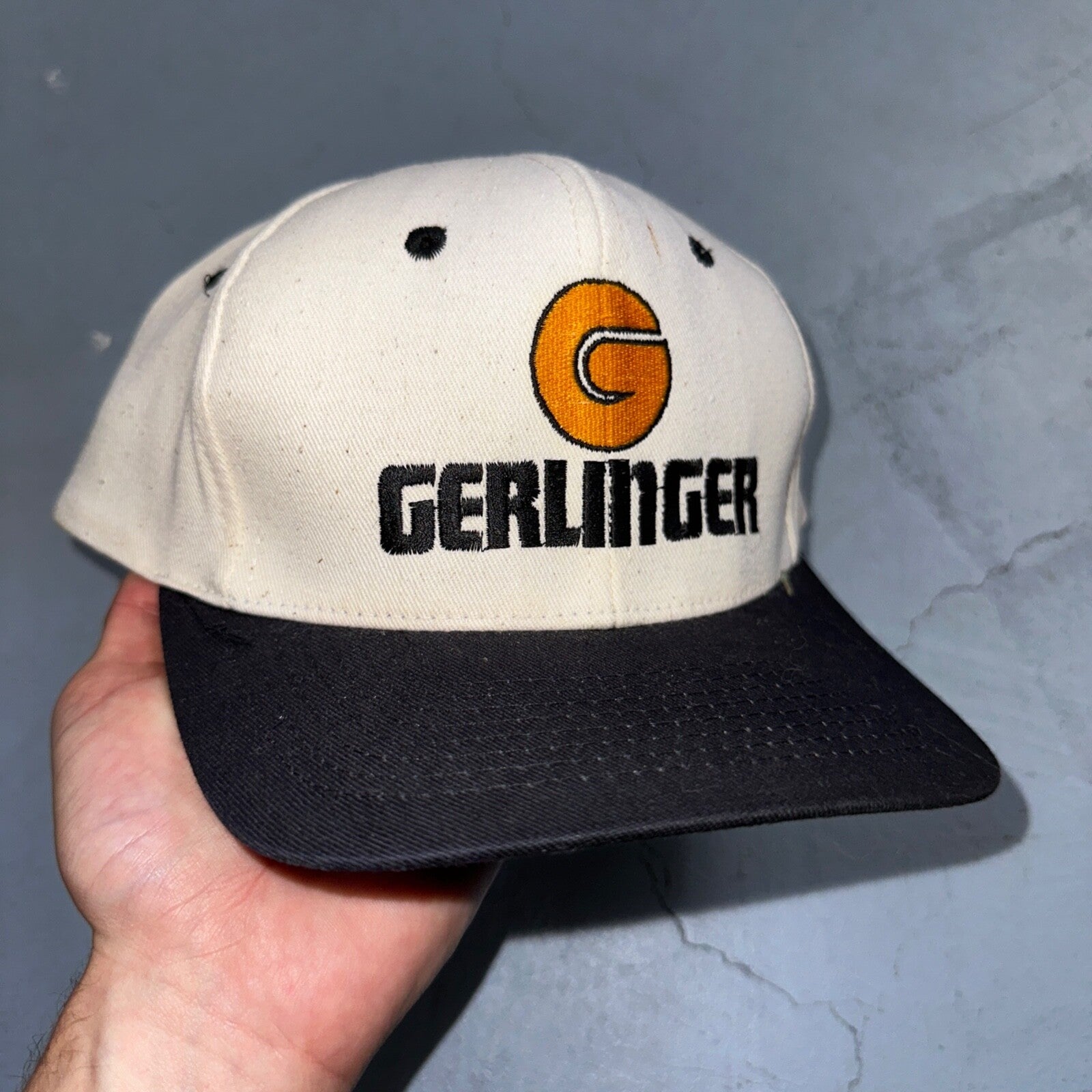 Gerlinger Oregon VTG Hat Cap Snapback Construction PDX Toys Builds White Black
