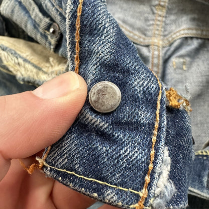 Levis 501 XX Big E True Vintage 60s Redline THRASHED Denim Jeans 1960s 27x26