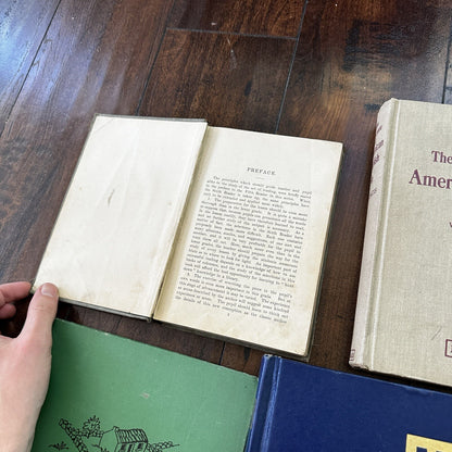 Lot 18 Cool Old Vintage Antique Rare Hardcover Random Books Green Coffee Table