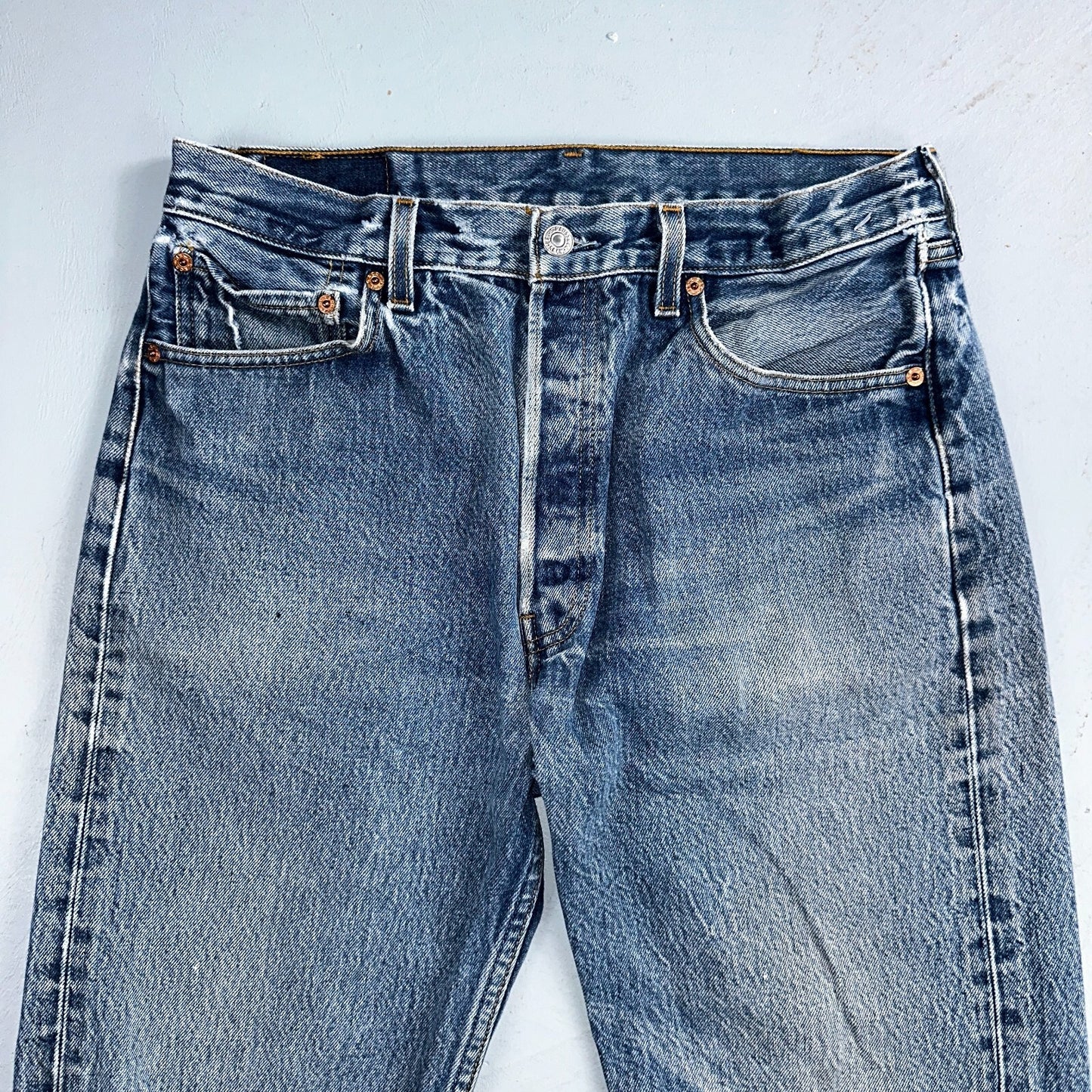 Levis 501 Vintage 90s USA XX Straight Leg Jeans Blue Med Wash 34x38 Act 31x33