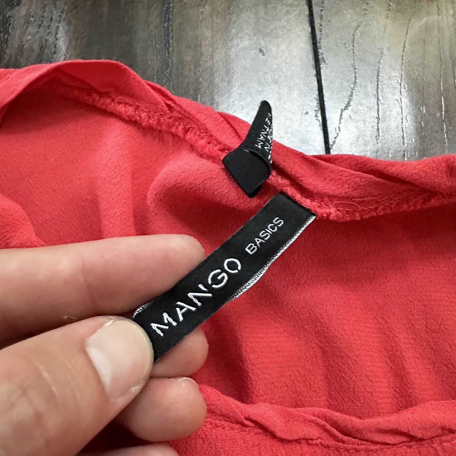 Mango MNG Shirt Womens Small Red Coral Sleeveless Simple T