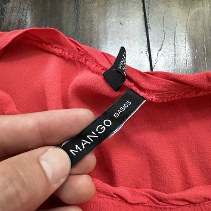 Mango MNG Shirt Womens Small Red Coral Sleeveless Simple T