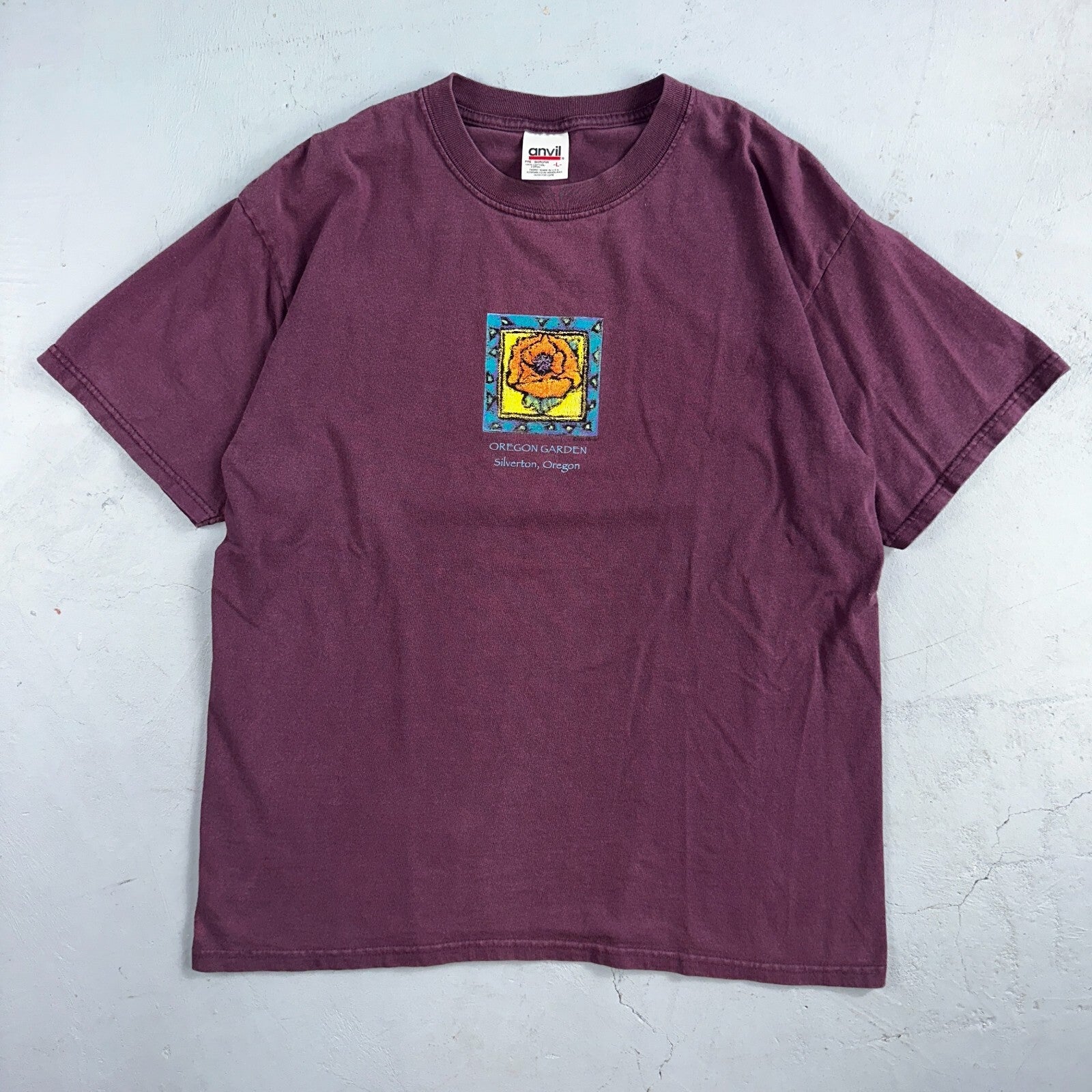 Silverton Oregon Garden VTG T Shirt Frank Lloyd Wright House Flower 90s Anvil