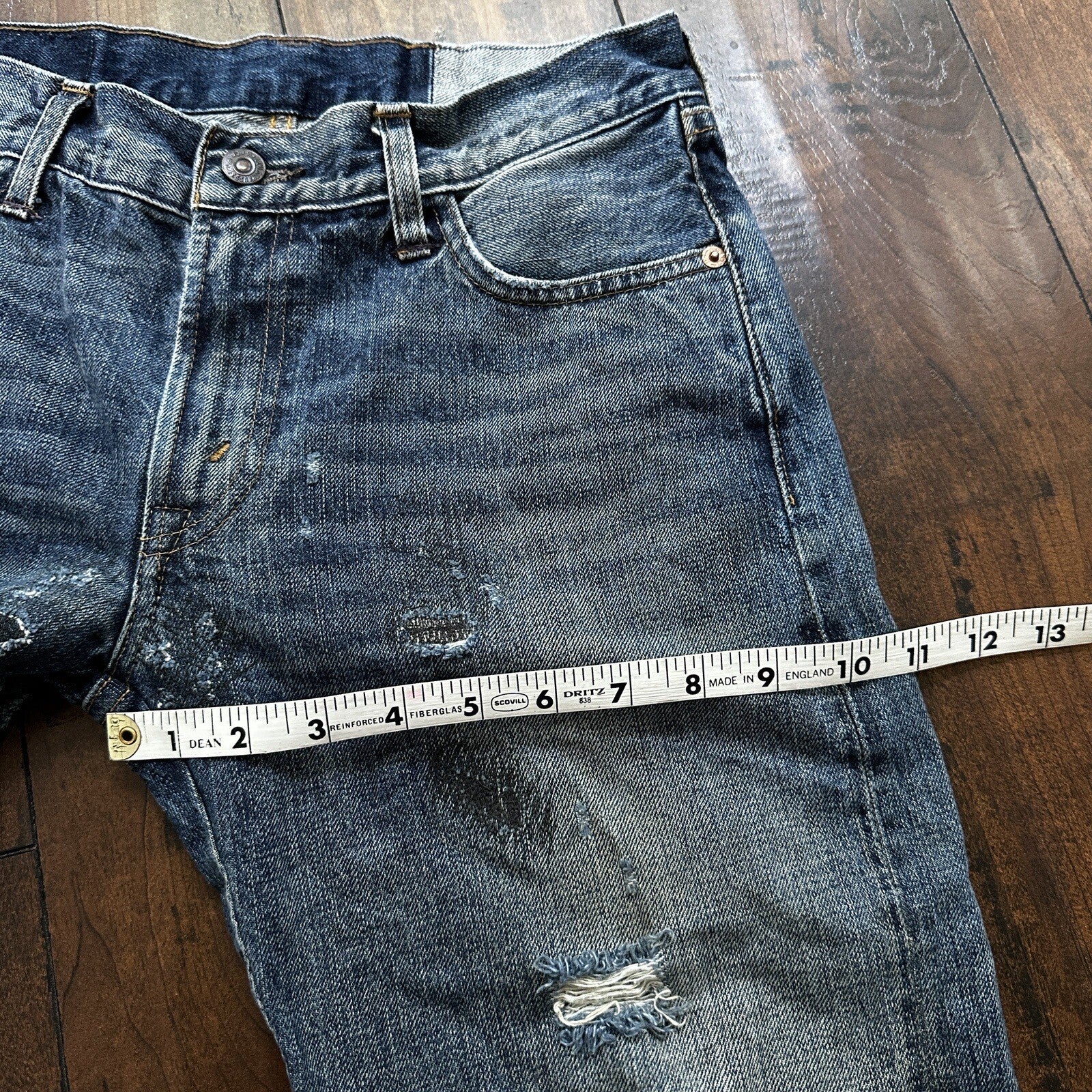 Levis LVC Big E Vintage Redline Selvedge Denim 505 Jeans USA Thrashed 28x34 501