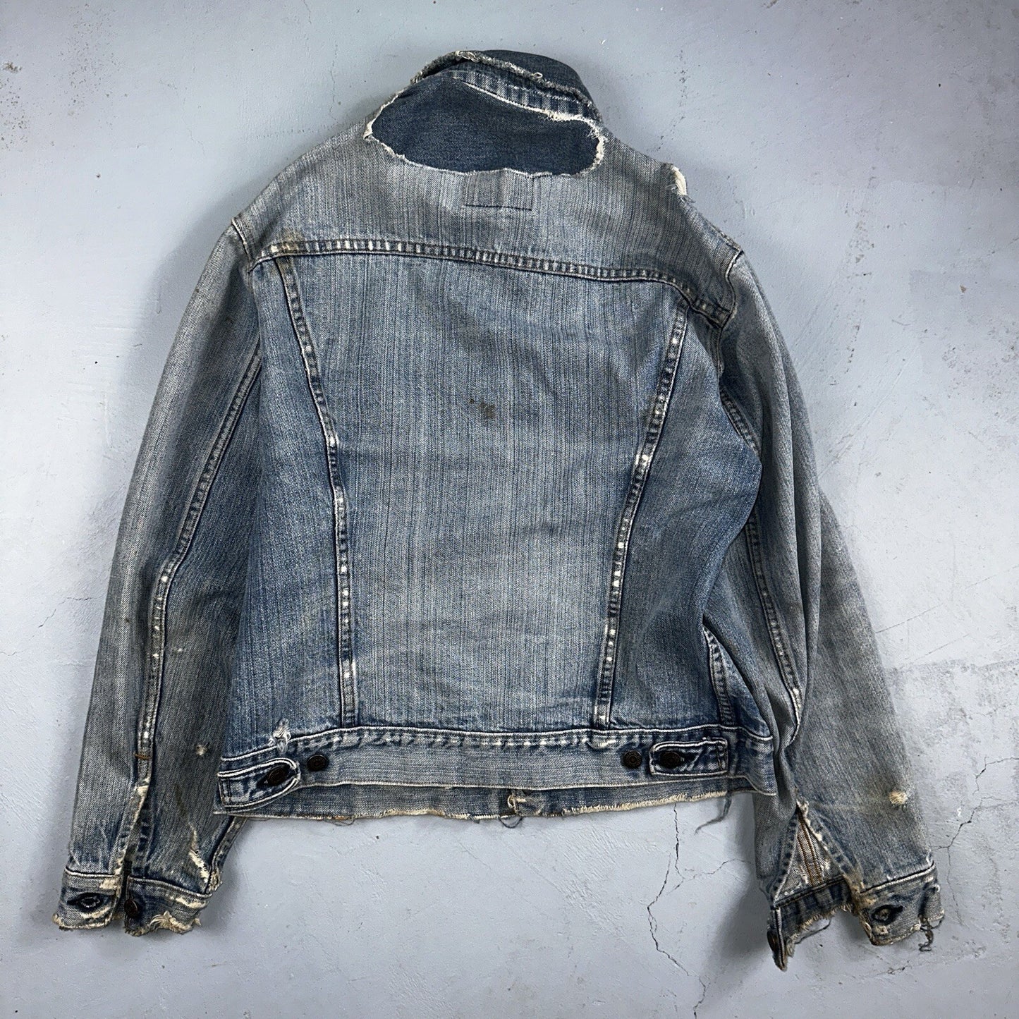 Levis VTG Denim Size 42 Type 3 III Trucker Jean Jacket Thrashed 1970s 70s Patch