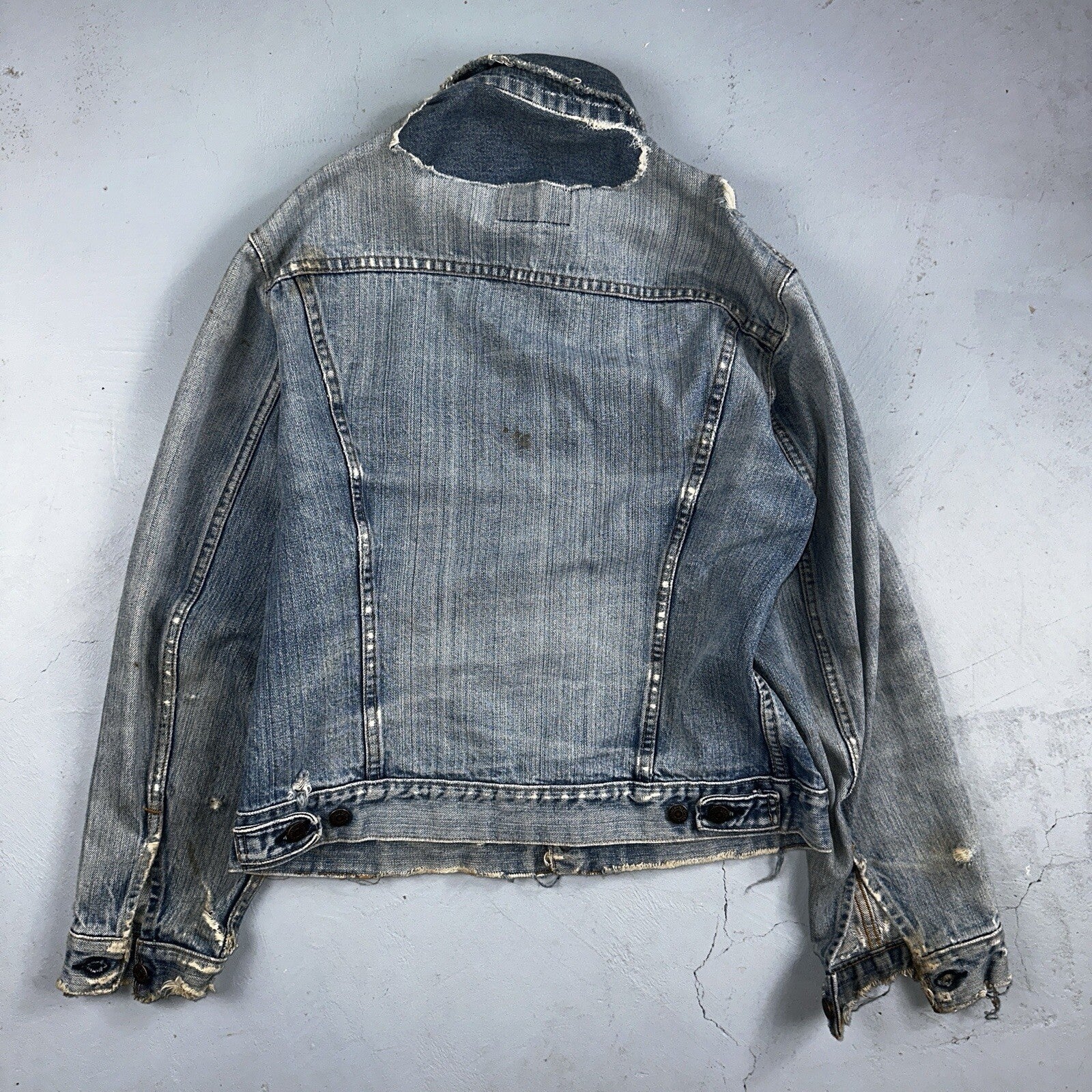 Levis VTG Denim Size 42 Type 3 III Trucker Jean Jacket Thrashed 1970s 70s Patch