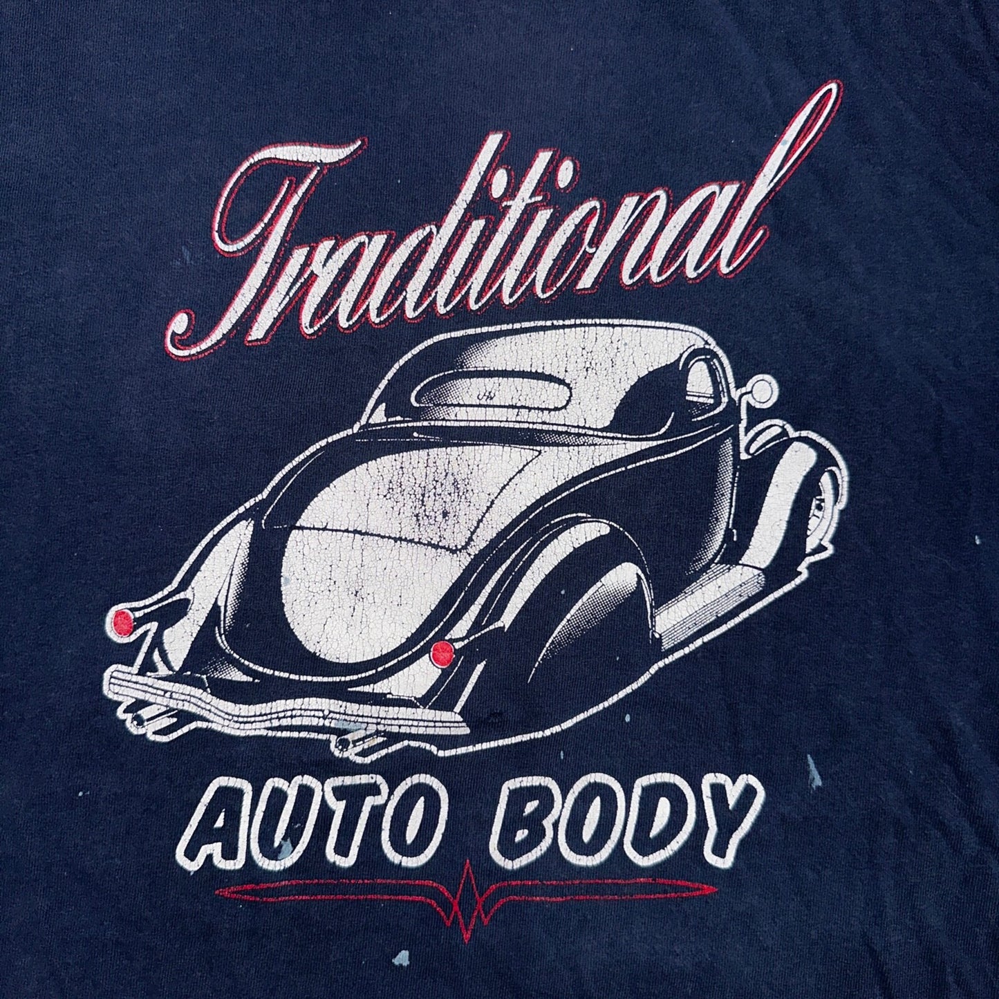 Rat Hole Auto Body Traditional Paint VTG T Shirt Thrashed Distressed Cars Promo