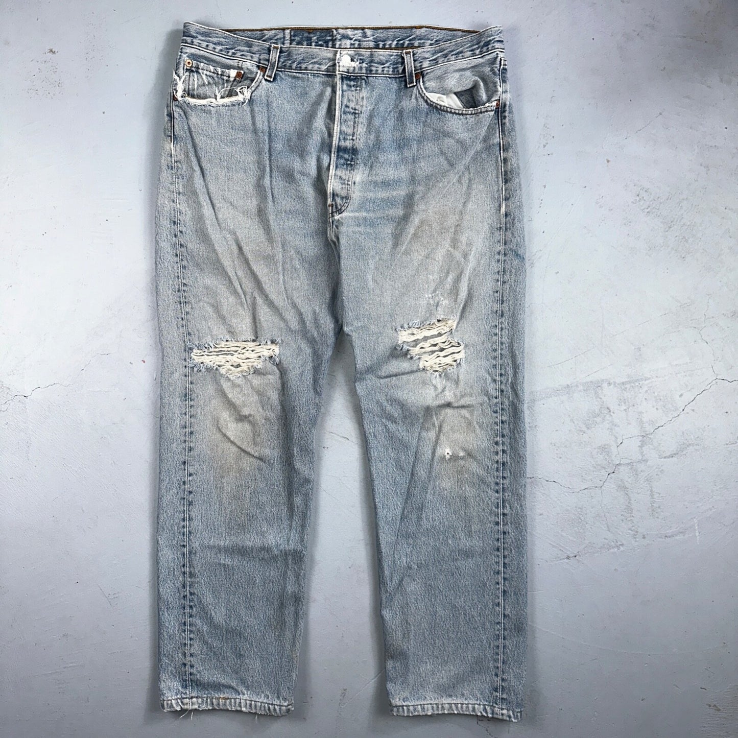 Levis 501 Vintage 90s Mexico Straight Leg Jeans 40x32 Y2K Light Wash Act 38x30