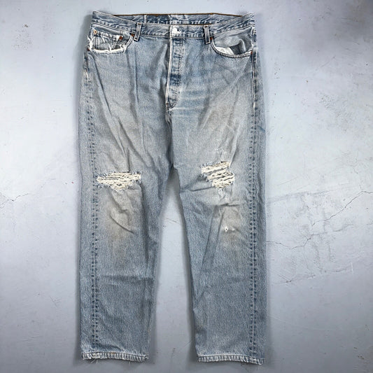 Levis 501 Vintage 90s Mexico Straight Leg Jeans 40x32 Y2K Light Wash Act 38x30