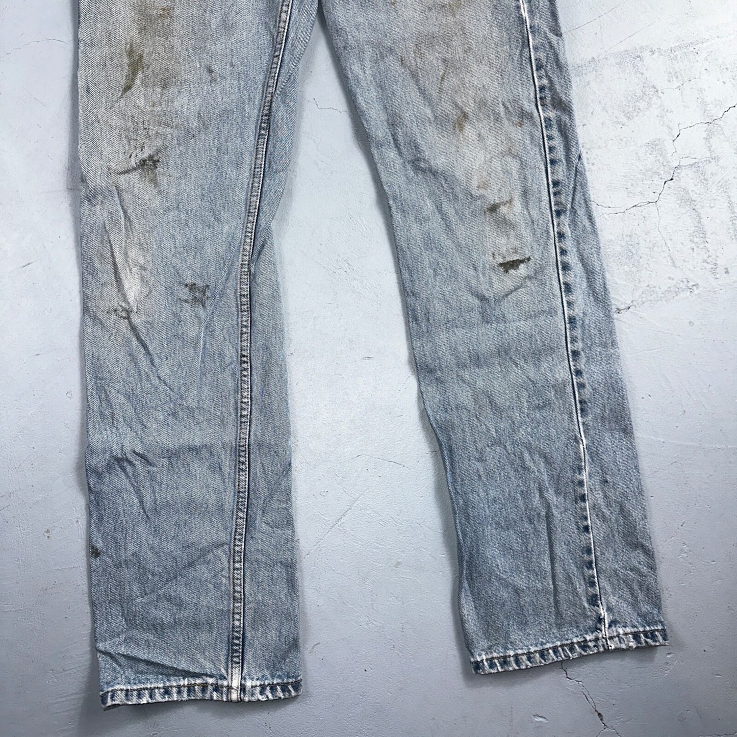 Levis 505 Vintage 90s Columbia Straight Leg Jeans Blue Light Wash 30x34 Ac 28x33