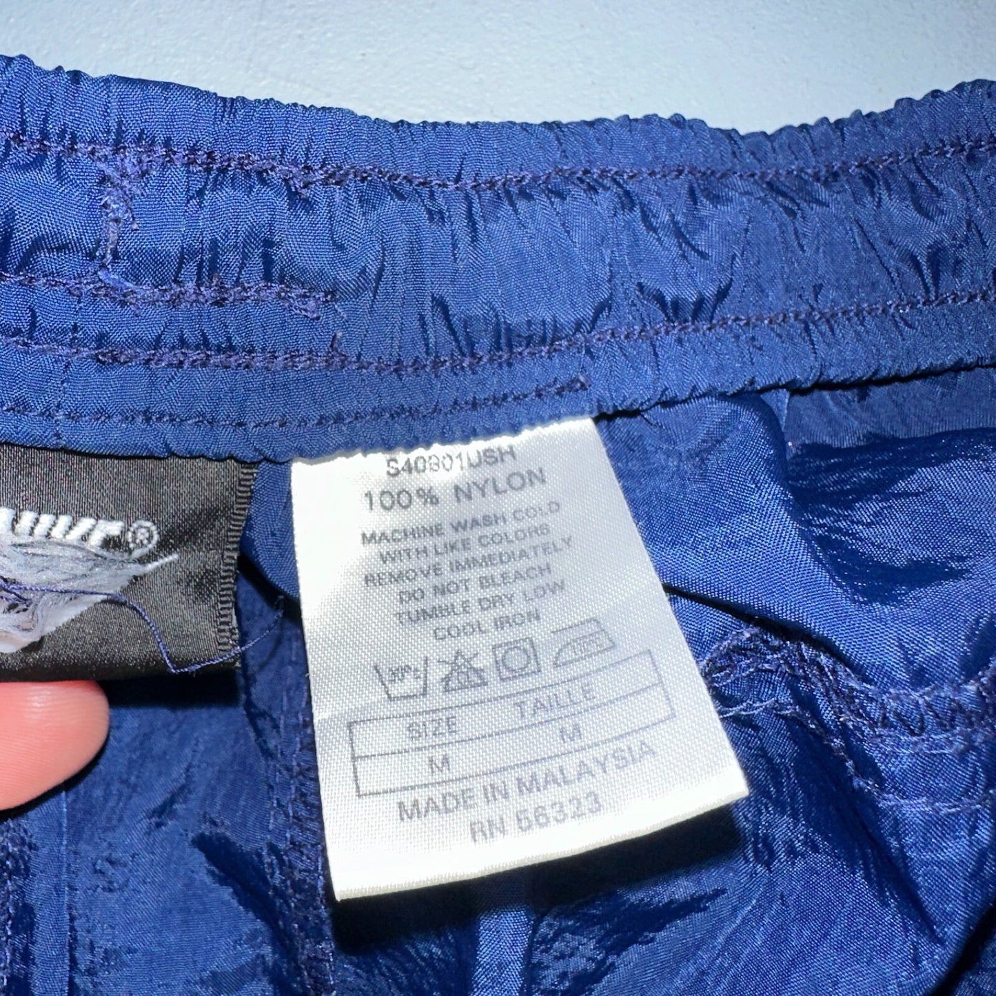 Nike VTG 90s Windbreaker Track Pants Ankle Zip Unlined Blue 1990s Essential