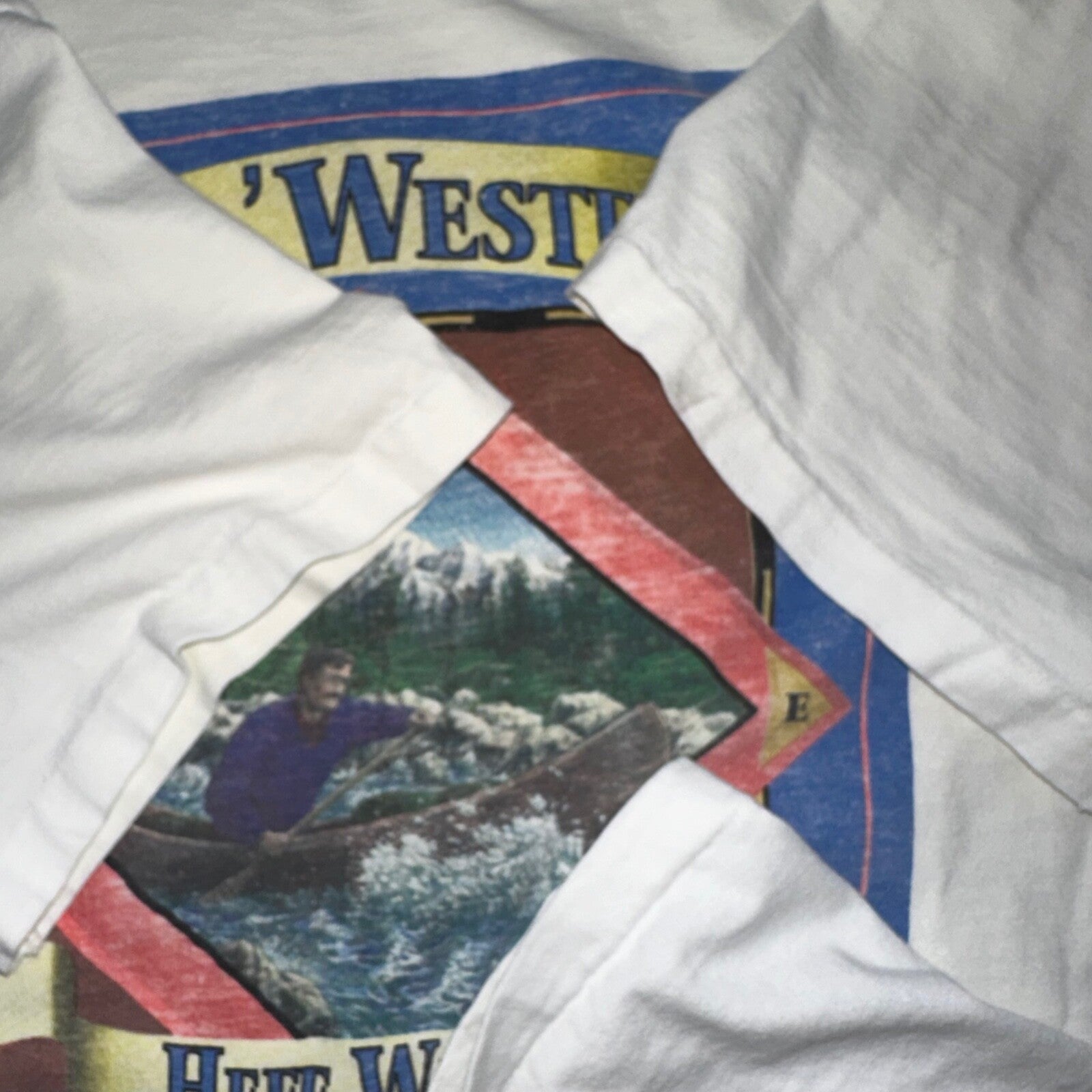 North West Kayak Vintage T Shirt White Thrashed Nor Wester Hefe Weizen Beer Rap