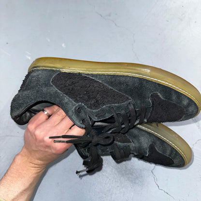 Balenciaga Paris Black Distressed Leather And Suede Sneaker Trainer Mens Size 42