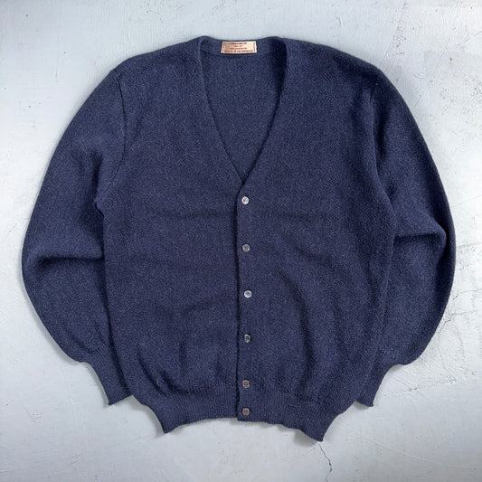 Lemmermayer Blue Sweater 100% Alpaca Cardigan Austria Maus & Hoffman Size 44 VTG
