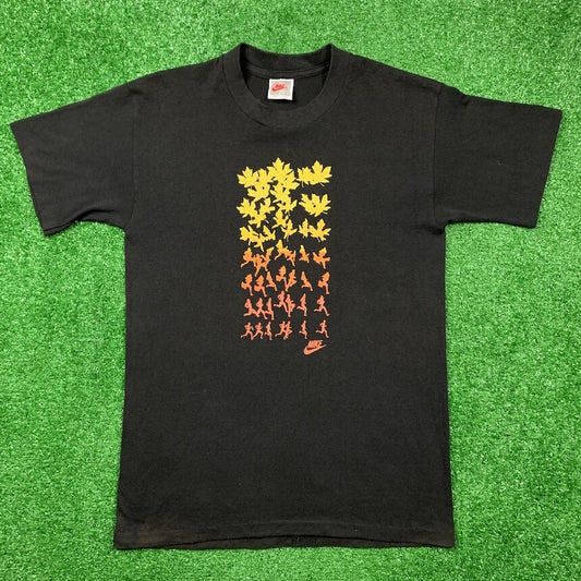 Vintage Nike Mens Medium T Shirt USA Graphic Running Marathon Oregon 80s Black