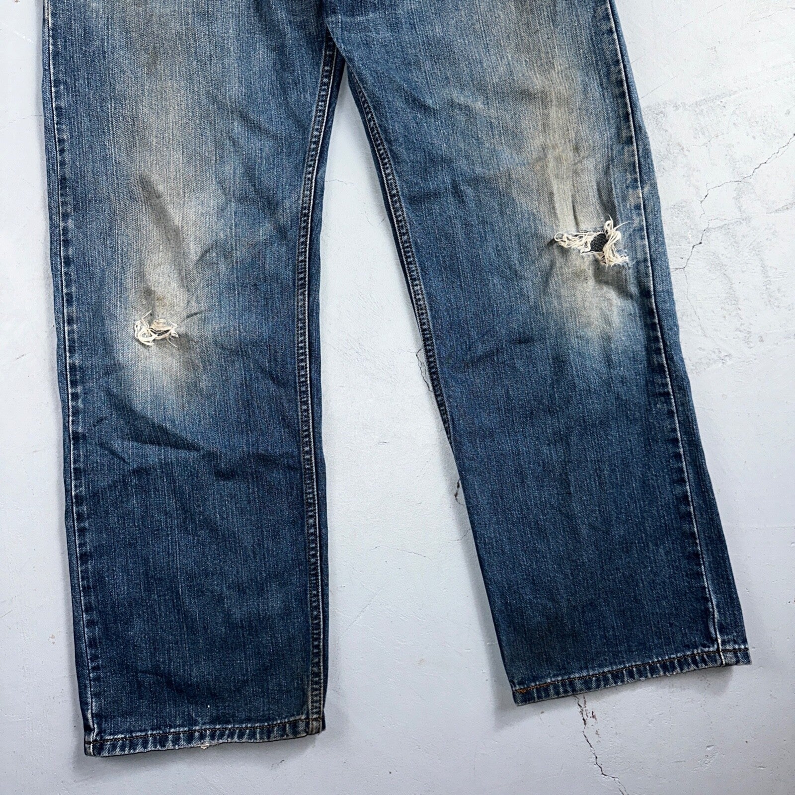 Levis 559 Relaxed Straight Fit Rugged Dark Blue VTG Y2K Denim Jeans Mens 36x32