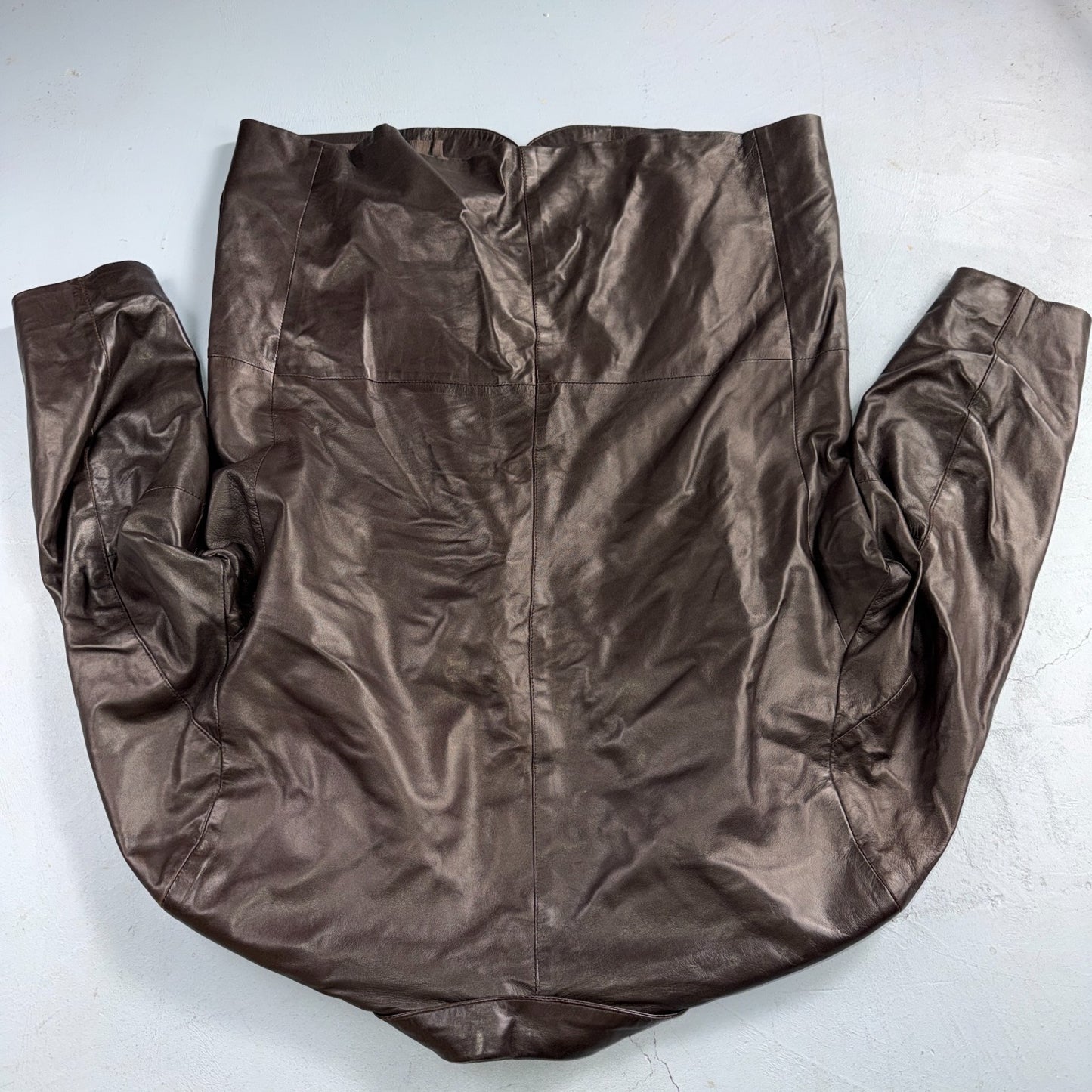 Paul Stuart Mens Vintage Brown Leather Jacket XL Chore Coat Pockets EUC Blazer