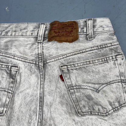 Levis 501 Vintage 80s USA XX Straight Leg Jeans Gray Acid Wash 29x36 Act 28x34