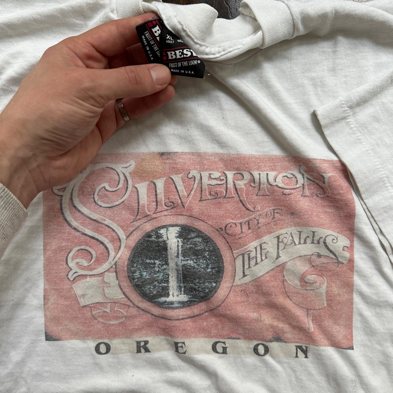 Silverton Oregon The Falls VTG T Shirt 90s Screen Stars Single Stitch PDX USA