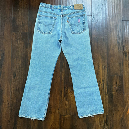 Levis 517 Vintage 80s USA Orange Tab Bootcut Flare Blue Jeans 34x31 Act 32x29