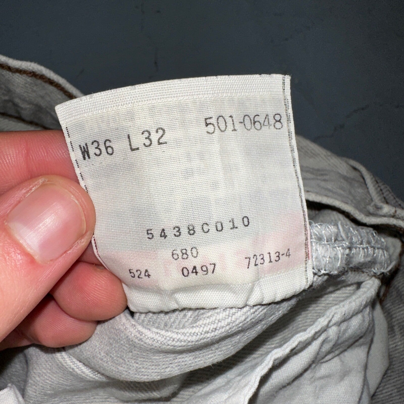 Levis 501 Vintage 90s USA XX Straight Leg Jeans Gray Light Wash 36x32 Act 33x30