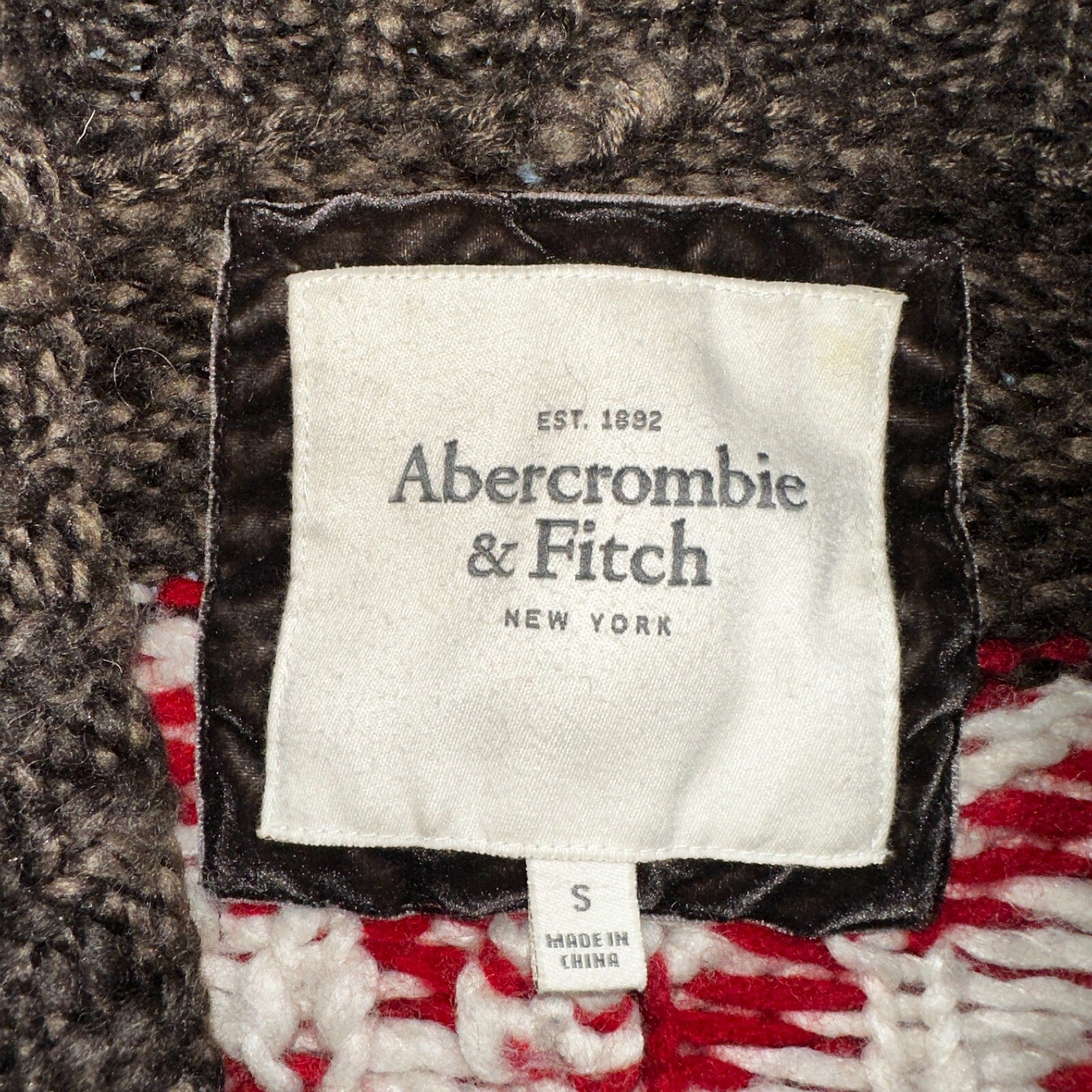 Abercrombie & Fitch VTG Womens Open Front Boho Sweater Cardigan Aztez Small Y2K