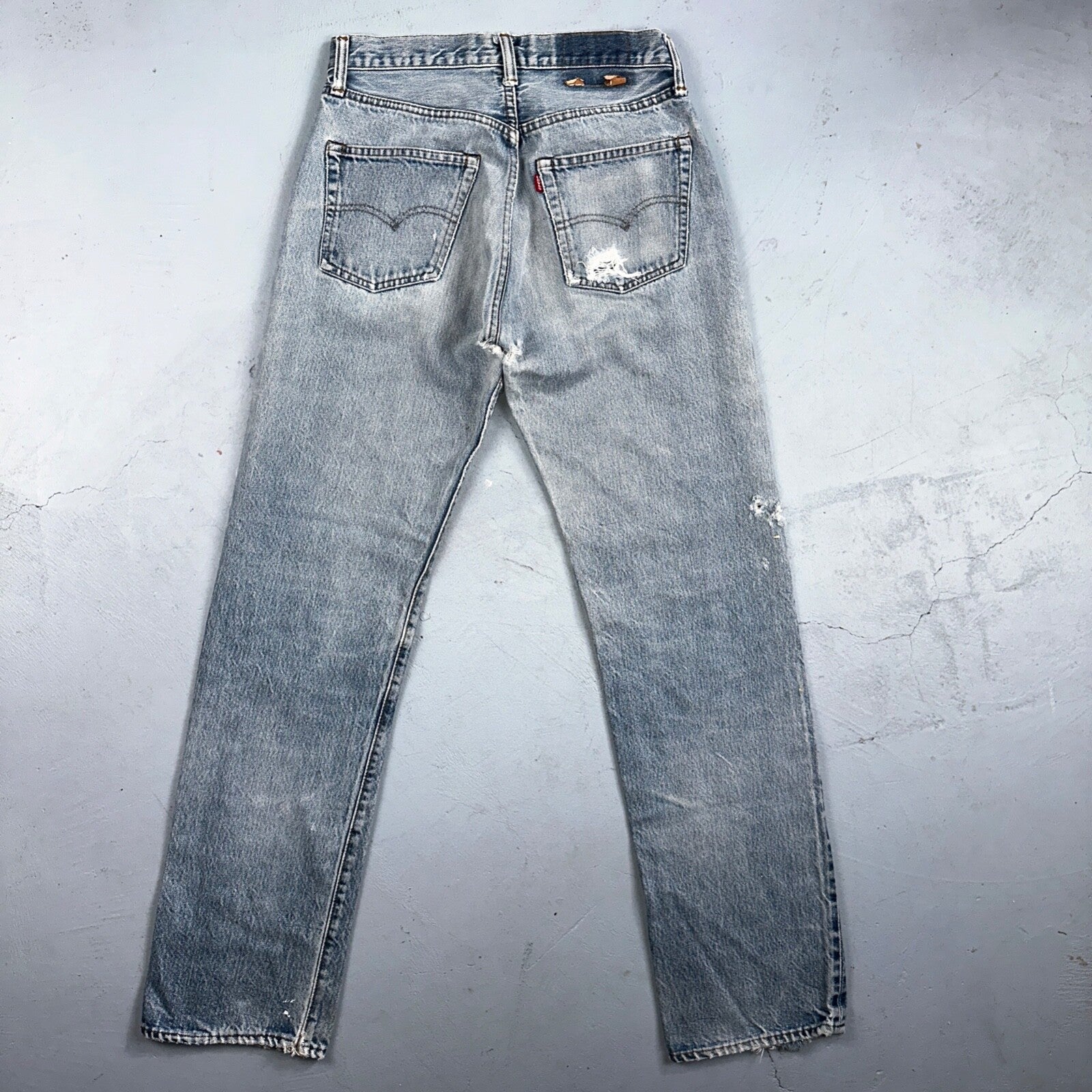Levis 501 Vintage 80s Redline Selvedge USA XX Jeans Light Wash 66 Act 27x31