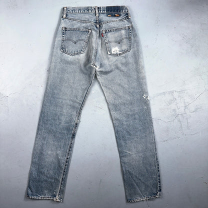 Levis 501 Vintage 80s Redline Selvedge USA XX Jeans Light Wash 66 Act 27x31
