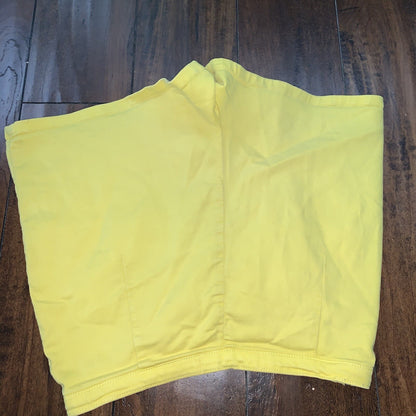 Zara Womens Small 6 Yellow Pleated Front Pockets Shorts Boho Festival